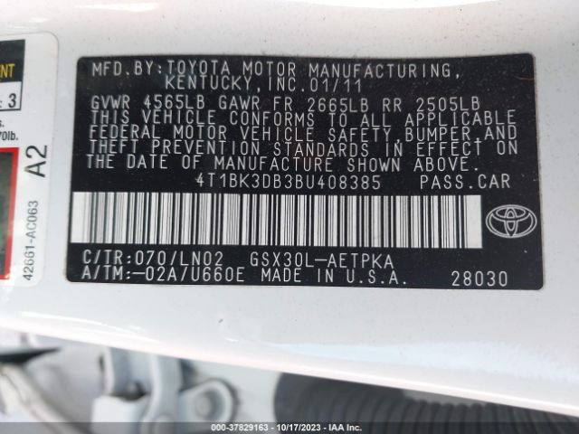 Photo 8 VIN: 4T1BK3DB3BU408385 - TOYOTA AVALON 