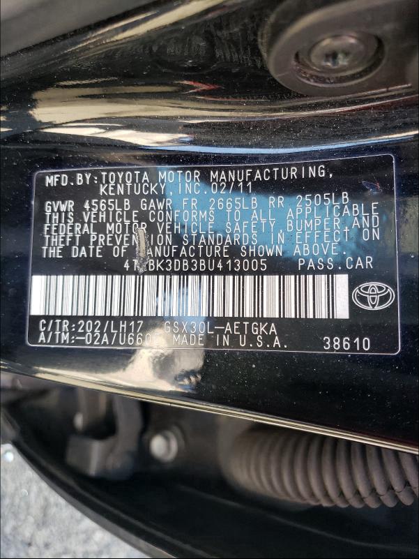 Photo 9 VIN: 4T1BK3DB3BU413005 - TOYOTA AVALON BAS 