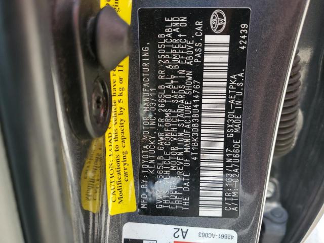 Photo 11 VIN: 4T1BK3DB3BU414767 - TOYOTA AVALON BAS 