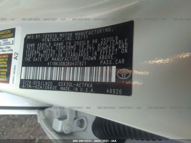 Photo 8 VIN: 4T1BK3DB3BU437921 - TOYOTA AVALON 