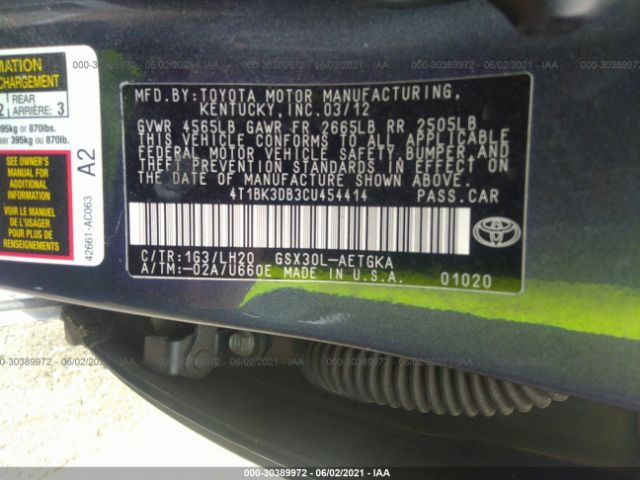 Photo 8 VIN: 4T1BK3DB3CU454414 - TOYOTA AVALON 