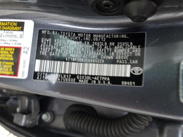 Photo 9 VIN: 4T1BK3DB3CU464229 - TOYOTA AVALON BAS 