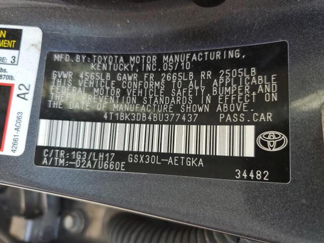 Photo 11 VIN: 4T1BK3DB4BU377437 - TOYOTA AVALON BAS 