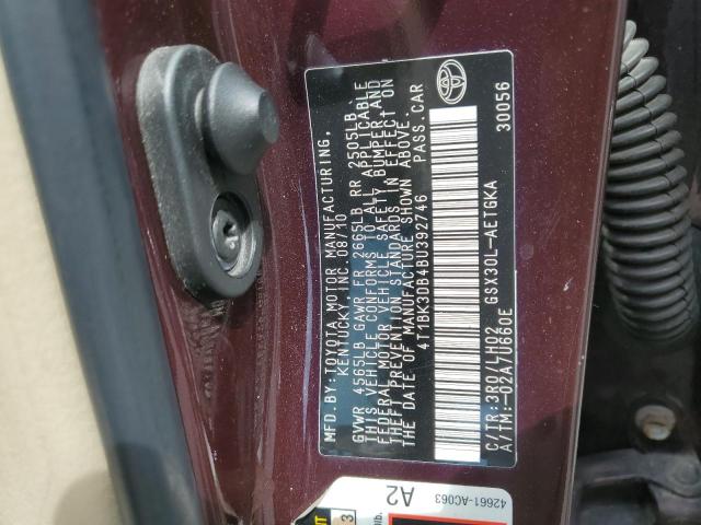 Photo 11 VIN: 4T1BK3DB4BU392746 - TOYOTA AVALON BAS 