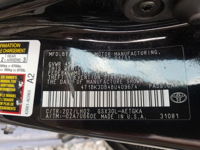 Photo 9 VIN: 4T1BK3DB4BU409674 - TOYOTA AVALON BAS 