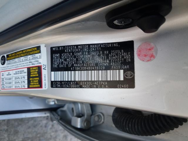 Photo 9 VIN: 4T1BK3DB4BU419329 - TOYOTA AVALON BAS 