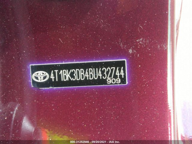 Photo 8 VIN: 4T1BK3DB4BU432744 - TOYOTA AVALON 