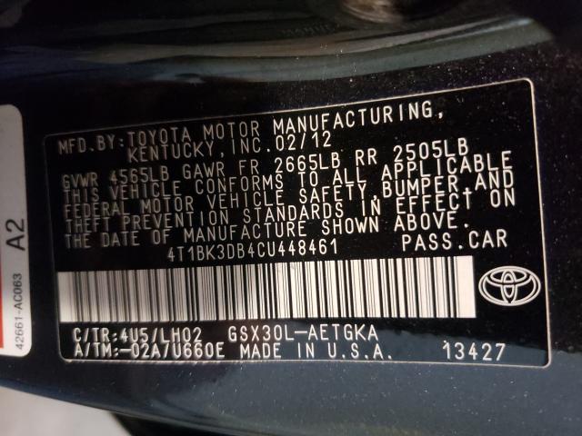 Photo 9 VIN: 4T1BK3DB4CU448461 - TOYOTA AVALON BAS 