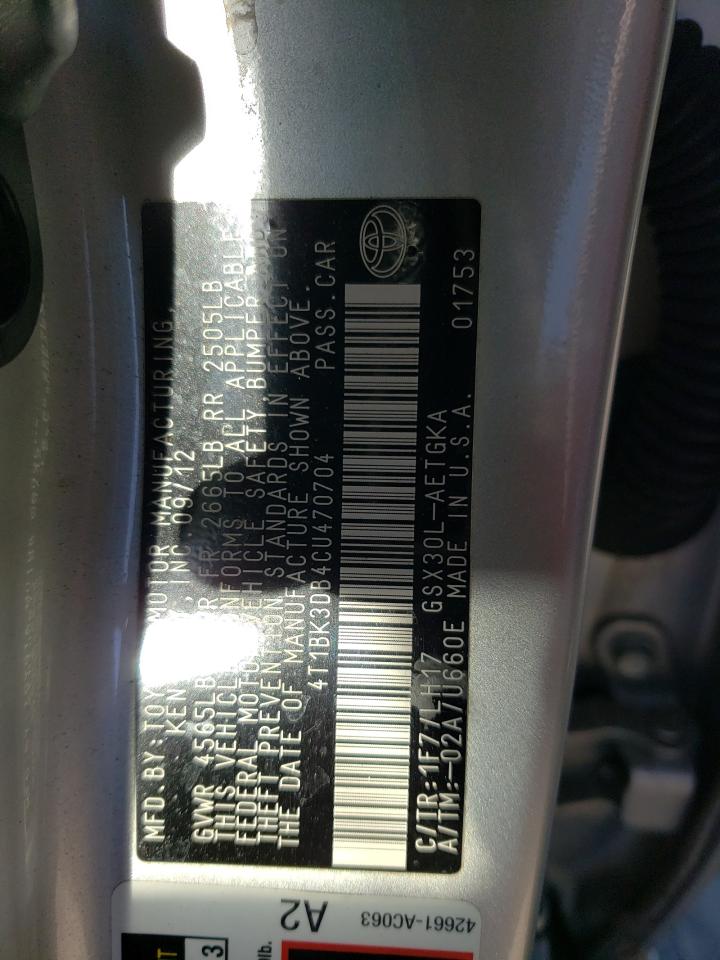 Photo 11 VIN: 4T1BK3DB4CU470704 - TOYOTA AVALON 