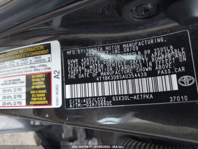 Photo 8 VIN: 4T1BK3DB5AU354439 - TOYOTA AVALON 