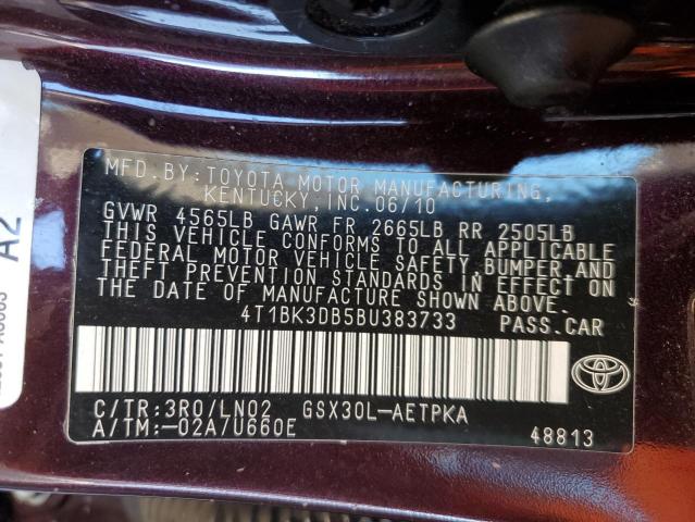 Photo 11 VIN: 4T1BK3DB5BU383733 - TOYOTA AVALON BAS 