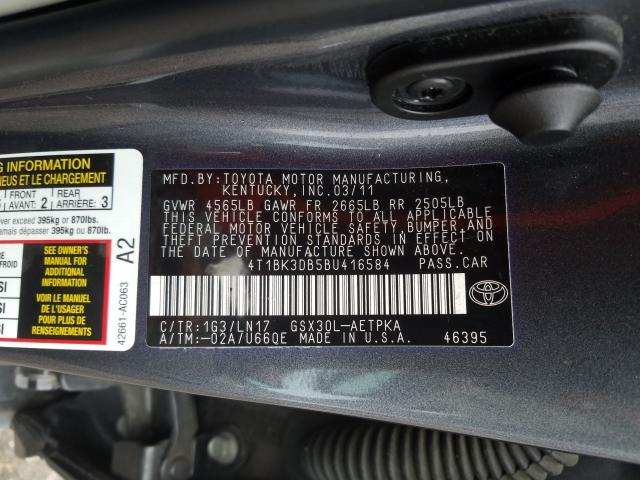 Photo 9 VIN: 4T1BK3DB5BU416584 - TOYOTA AVALON BAS 