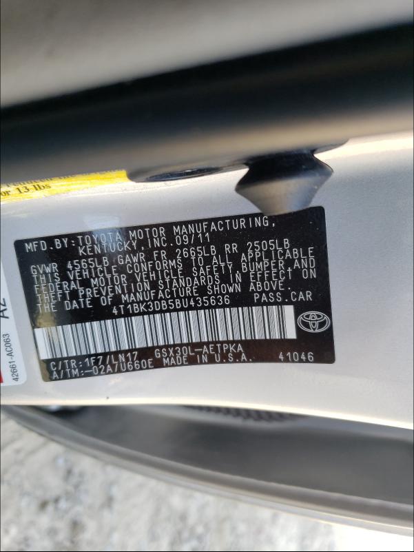 Photo 9 VIN: 4T1BK3DB5BU435636 - TOYOTA AVALON BAS 