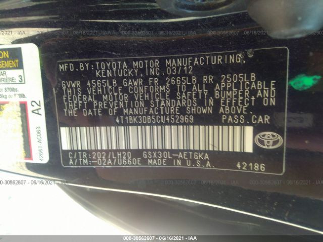 Photo 8 VIN: 4T1BK3DB5CU452969 - TOYOTA AVALON 