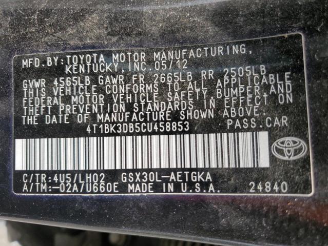 Photo 12 VIN: 4T1BK3DB5CU458853 - TOYOTA AVALON BAS 