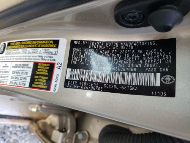 Photo 9 VIN: 4T1BK3DB6BU381666 - TOYOTA AVALON BAS 