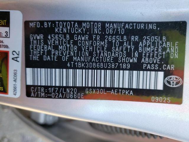 Photo 9 VIN: 4T1BK3DB6BU387189 - TOYOTA AVALON BAS 