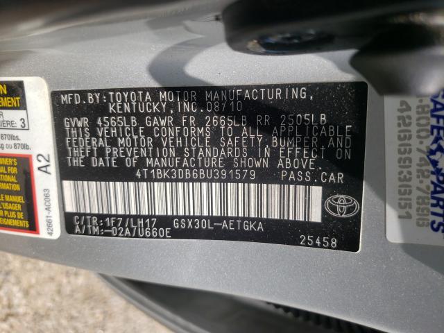 Photo 9 VIN: 4T1BK3DB6BU391579 - TOYOTA AVALON BAS 