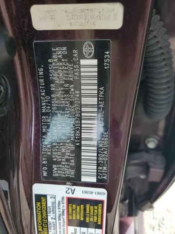 Photo 11 VIN: 4T1BK3DB7BU372748 - TOYOTA AVALON BAS 