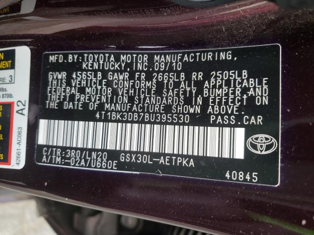 Photo 9 VIN: 4T1BK3DB7BU395530 - TOYOTA AVALON BAS 