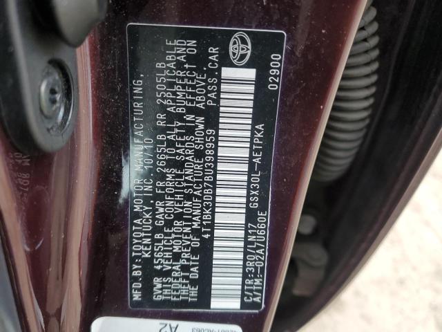 Photo 11 VIN: 4T1BK3DB7BU398959 - TOYOTA AVALON BAS 