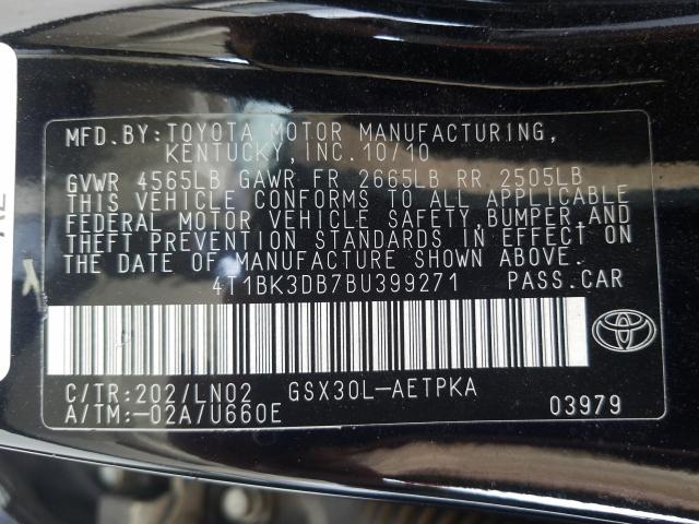 Photo 9 VIN: 4T1BK3DB7BU399271 - TOYOTA AVALON BAS 