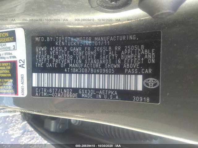 Photo 8 VIN: 4T1BK3DB7BU409605 - TOYOTA AVALON 