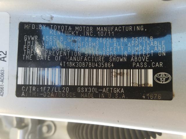 Photo 9 VIN: 4T1BK3DB7BU435864 - TOYOTA AVALON BAS 