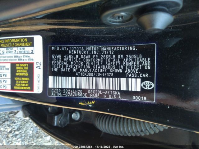 Photo 8 VIN: 4T1BK3DB7CU446378 - TOYOTA AVALON 