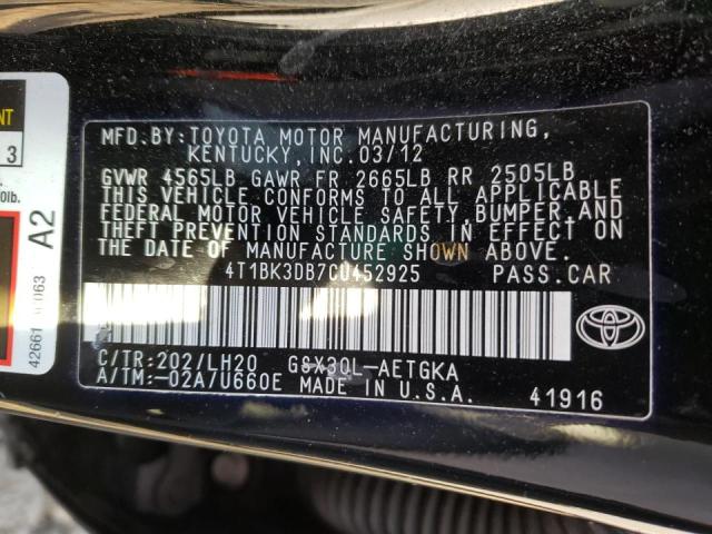 Photo 9 VIN: 4T1BK3DB7CU452925 - TOYOTA AVALON BAS 