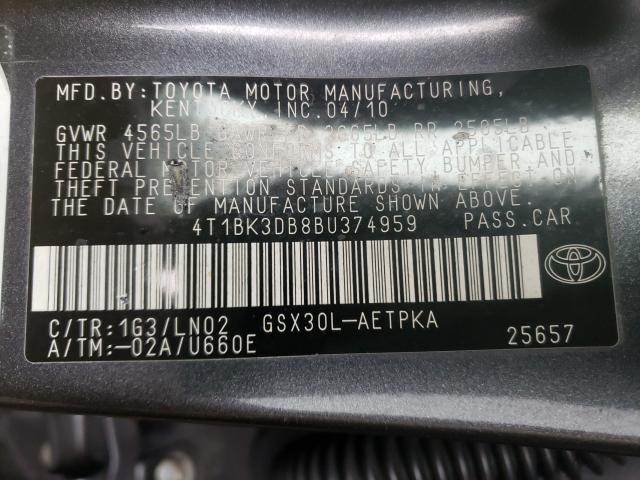 Photo 9 VIN: 4T1BK3DB8BU374959 - TOYOTA AVALON BAS 