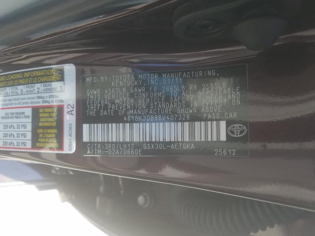 Photo 9 VIN: 4T1BK3DB8BU407328 - TOYOTA AVALON BAS 