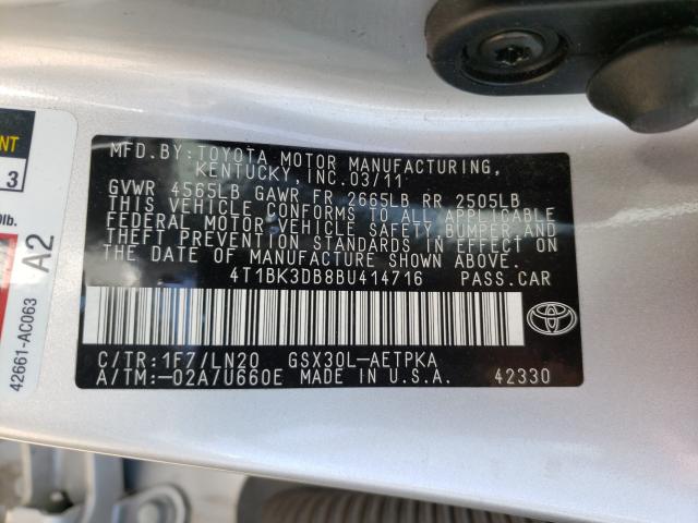 Photo 9 VIN: 4T1BK3DB8BU414716 - TOYOTA AVALON BAS 