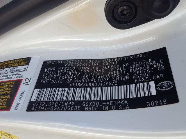 Photo 9 VIN: 4T1BK3DB8BU429572 - TOYOTA AVALON BAS 