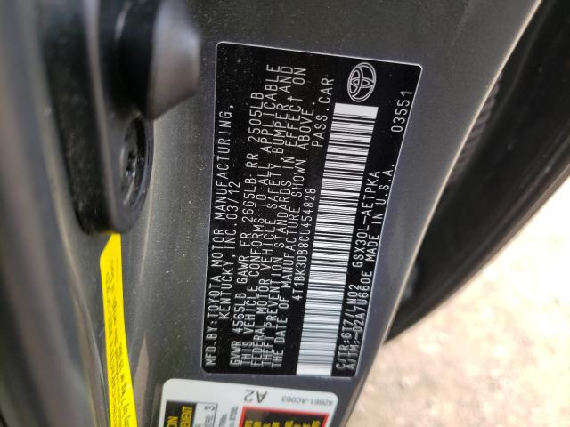 Photo 9 VIN: 4T1BK3DB8CU454828 - TOYOTA AVALON BAS 