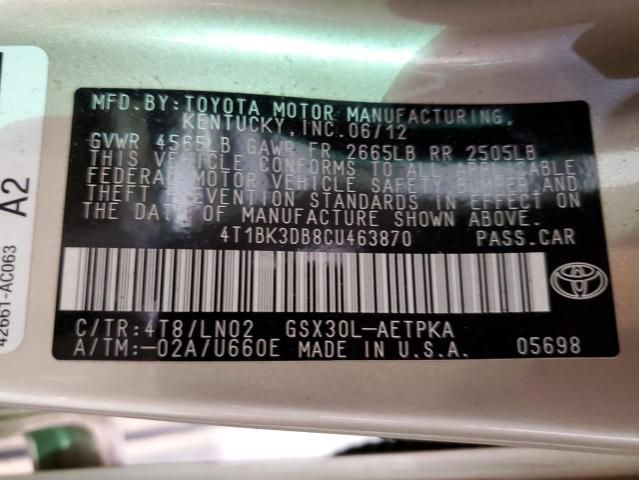 Photo 11 VIN: 4T1BK3DB8CU463870 - TOYOTA AVALON 