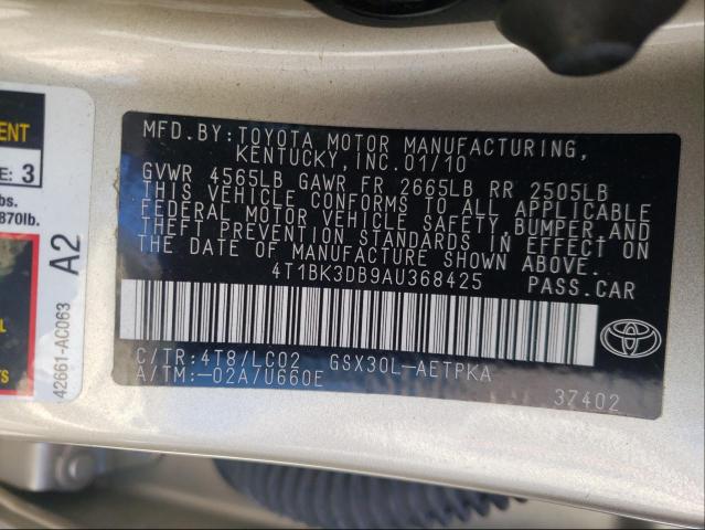 Photo 9 VIN: 4T1BK3DB9AU368425 - TOYOTA AVALON XL 