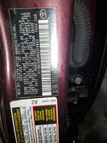 Photo 12 VIN: 4T1BK3DB9BU378843 - TOYOTA AVALON BAS 