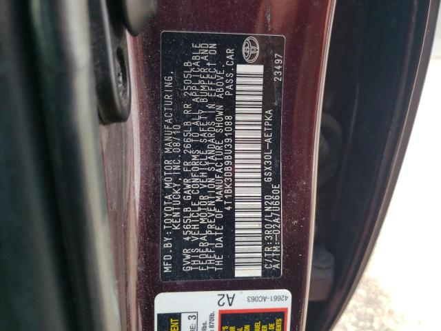 Photo 11 VIN: 4T1BK3DB9BU391088 - TOYOTA AVALON 