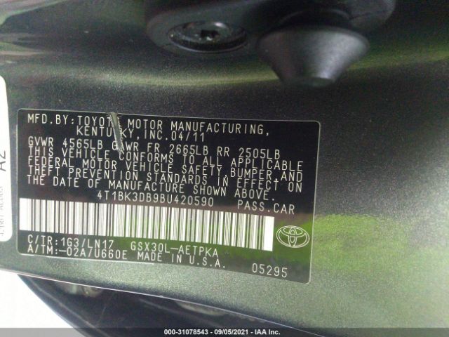 Photo 8 VIN: 4T1BK3DB9BU420590 - TOYOTA AVALON 