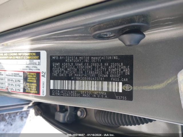 Photo 8 VIN: 4T1BK3DB9BU423781 - TOYOTA AVALON 