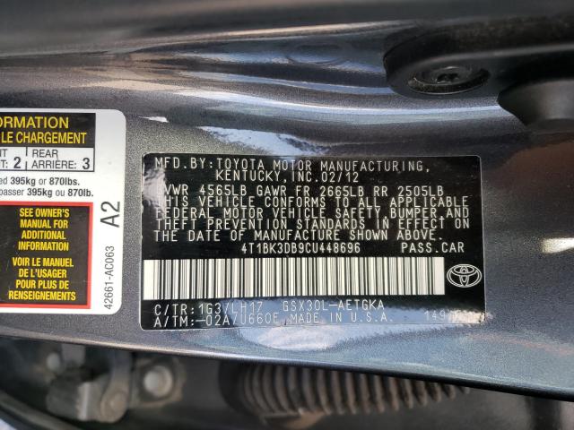 Photo 9 VIN: 4T1BK3DB9CU448696 - TOYOTA AVALON BAS 