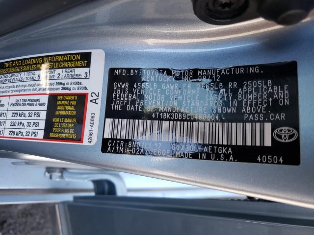 Photo 9 VIN: 4T1BK3DB9CU468804 - TOYOTA AVALON BAS 