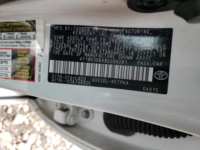 Photo 9 VIN: 4T1BK3DBXBU399281 - TOYOTA AVALON BAS 