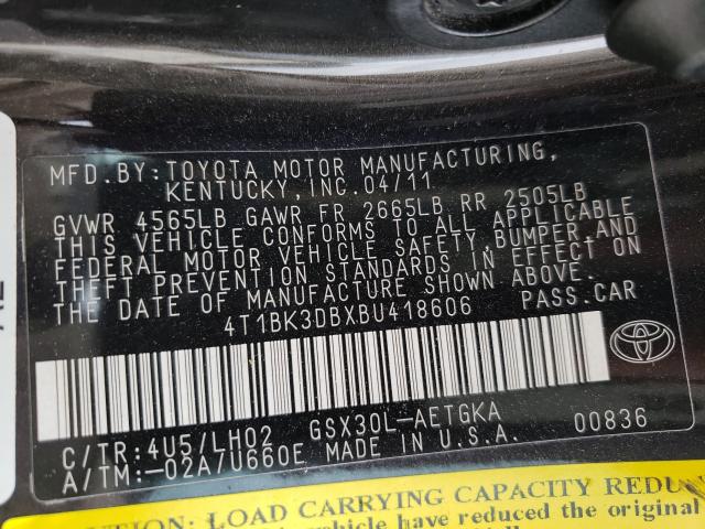 Photo 9 VIN: 4T1BK3DBXBU418606 - TOYOTA AVALON BAS 