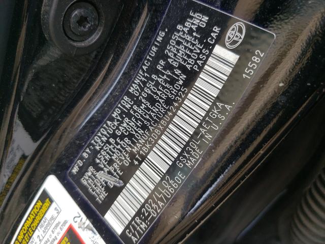 Photo 9 VIN: 4T1BK3DBXBU424325 - TOYOTA AVALON BAS 