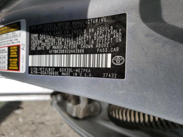 Photo 9 VIN: 4T1BK3DBXCU442888 - TOYOTA AVALON BAS 