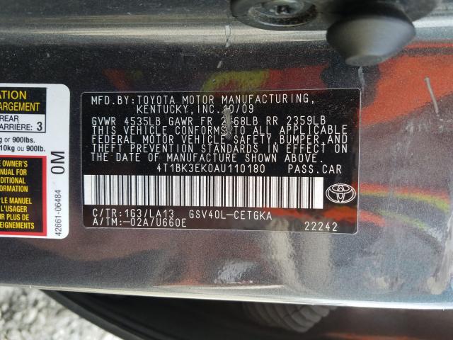 Photo 9 VIN: 4T1BK3EK0AU110180 - TOYOTA CAMRY SE 