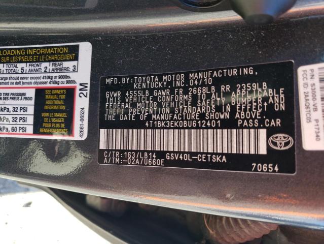 Photo 11 VIN: 4T1BK3EK0BU612401 - TOYOTA CAMRY SE 