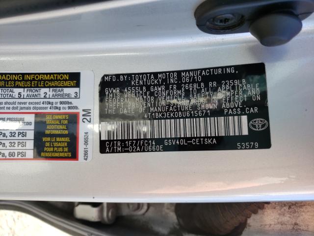 Photo 9 VIN: 4T1BK3EK0BU615671 - TOYOTA CAMRY SE 